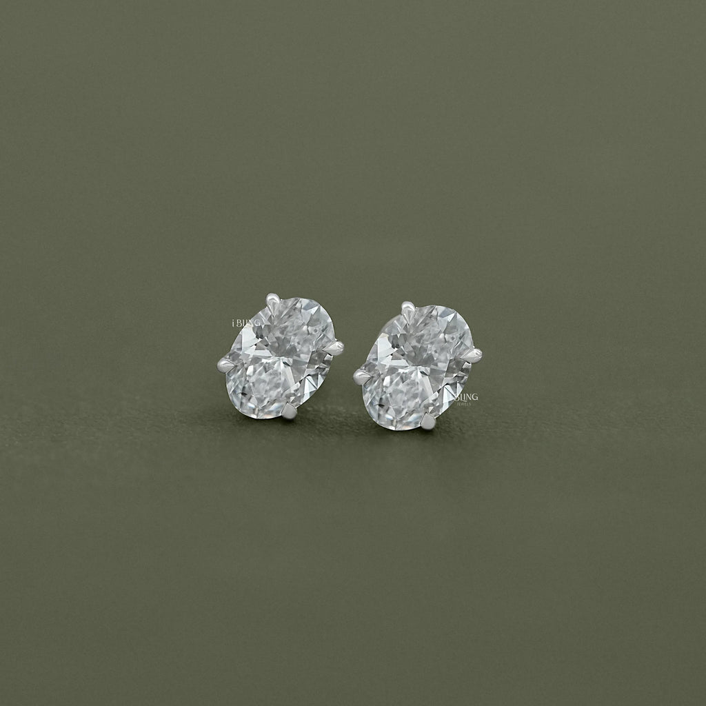 Oval Lab Diamond Stud Earrings