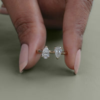Two Stone Pear Diamond Toi Et Moi Engagement Ring