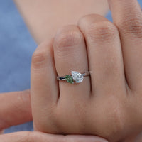 Green Pear Lab Diamond Dainty Toi Moi Wedding Ring