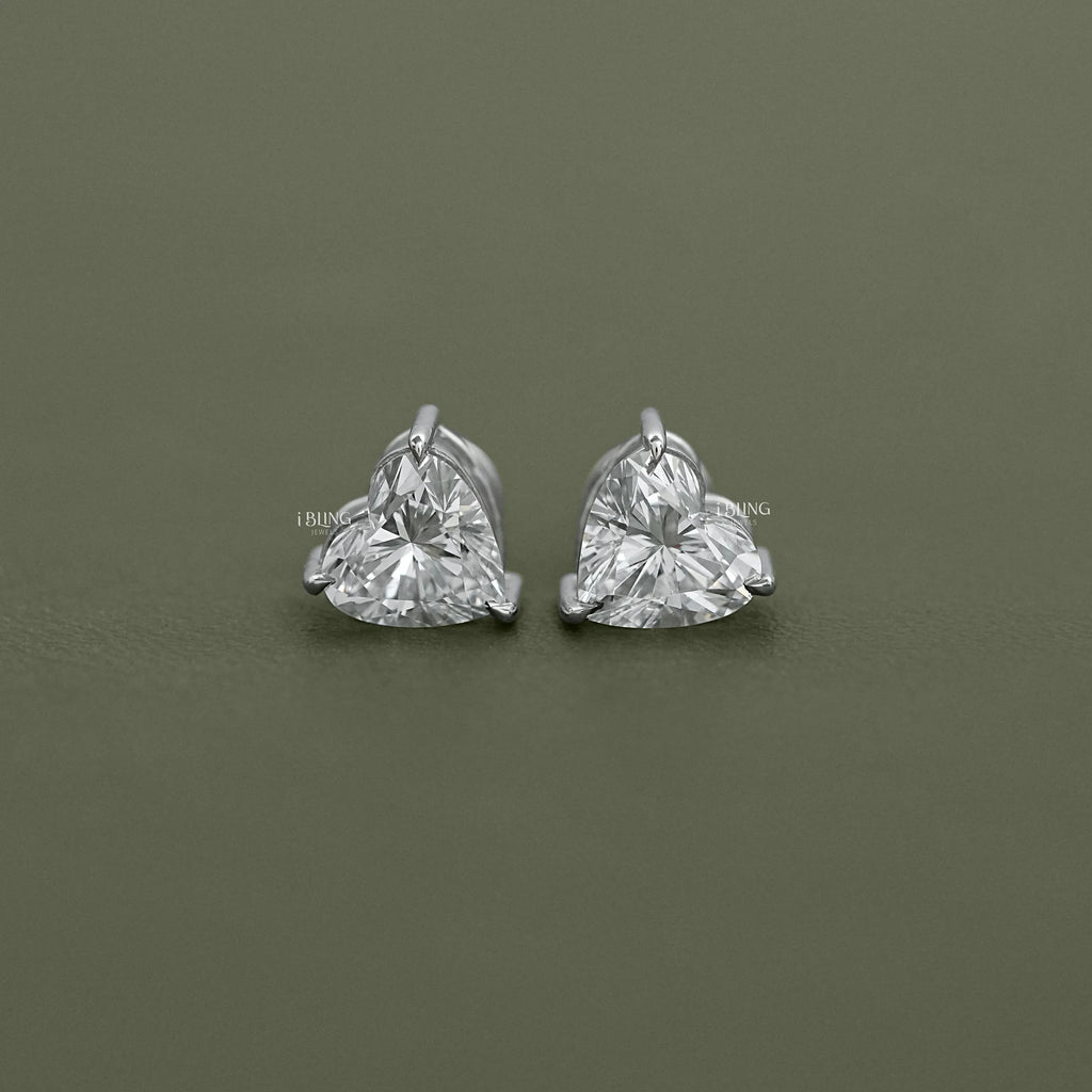 Heart Lab Grown Diamond Stud Earrings