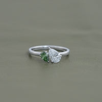 Green Pear Lab Diamond Dainty Toi Moi Wedding Ring