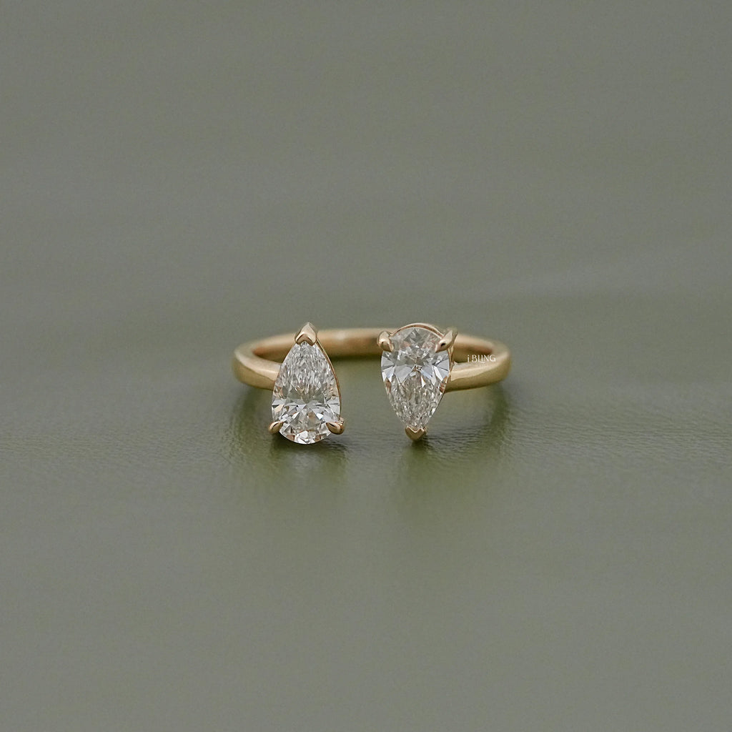Two Stone Pear Diamond Toi Et Moi Engagement Ring