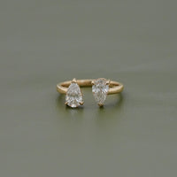 Two Stone Pear Diamond Toi Et Moi Engagement Ring