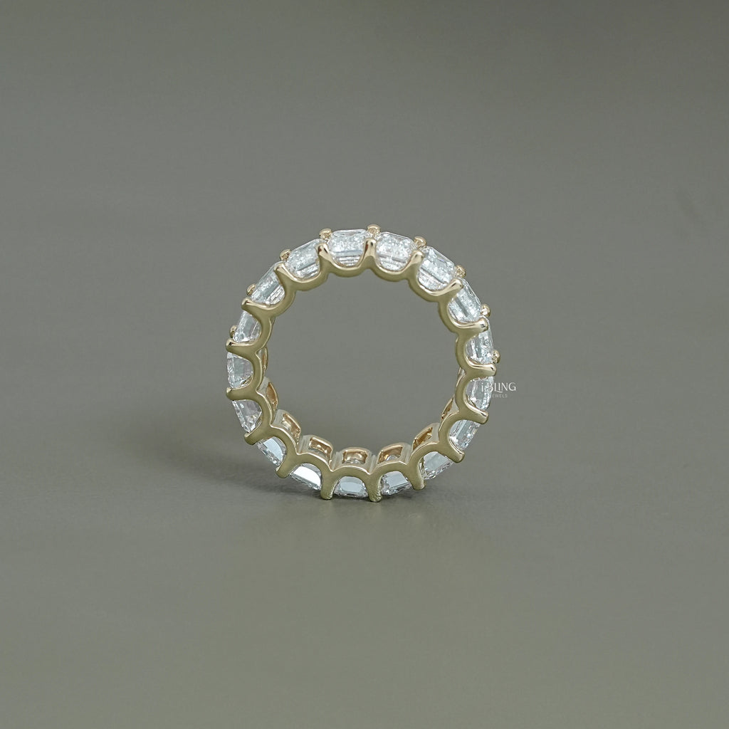 Emerald Cut Lab Diamond Full Eternity Band