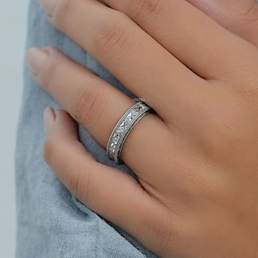 French Cut Baguette Lab Diamond Band