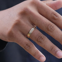 Round Lab Diamond Men's Wedding Band