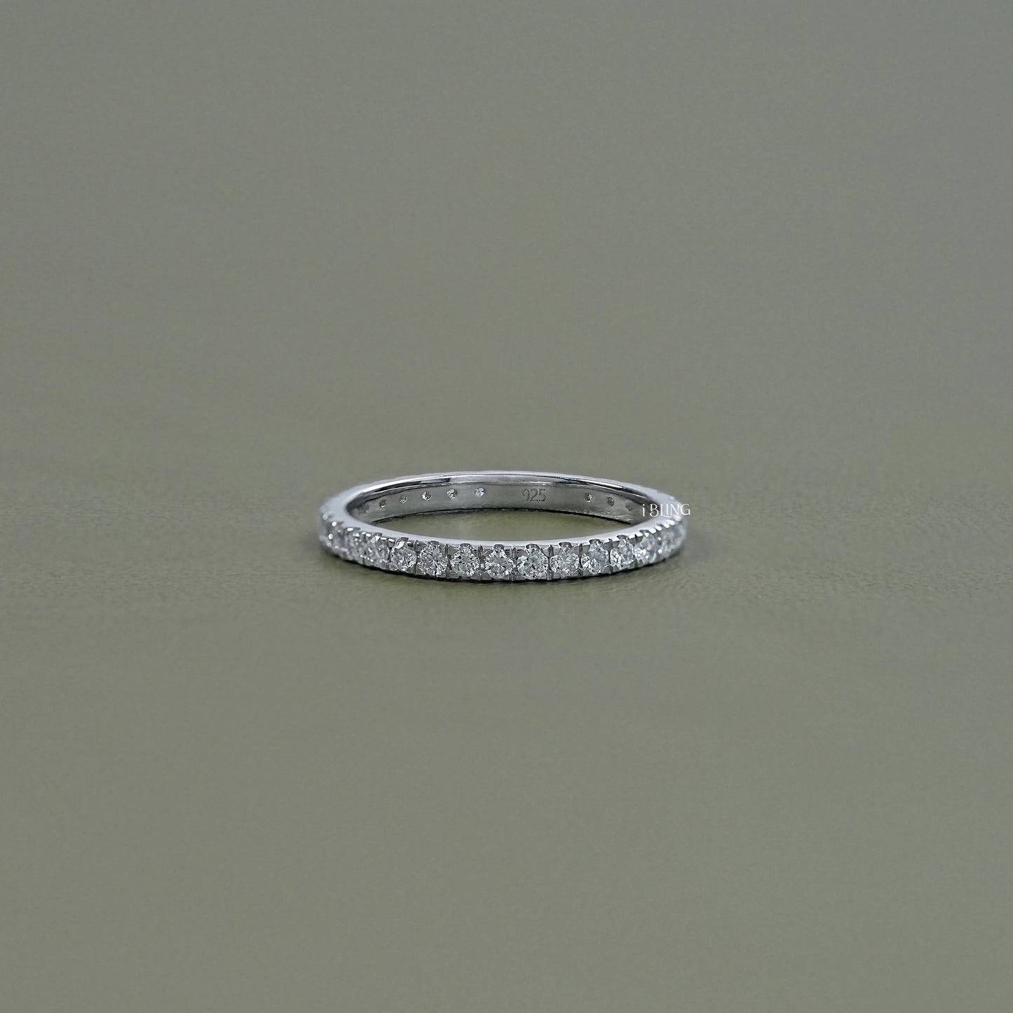 Round Lab Diamond Full Eternity Wedding Band