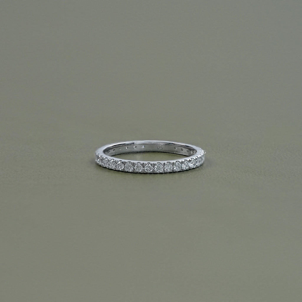 Round Lab Diamond Full Eternity Wedding Band