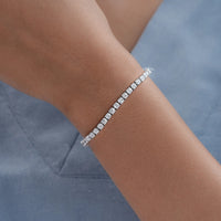 Asscher Cut Lab Diamond Wedding Tennis Bracelet