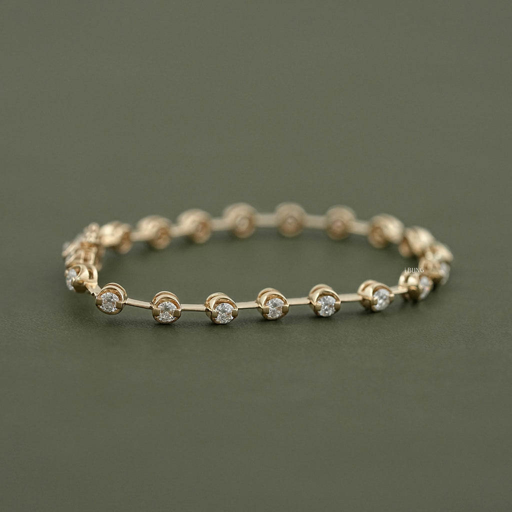 Round Moissanite Wedding Tennis Bracelet