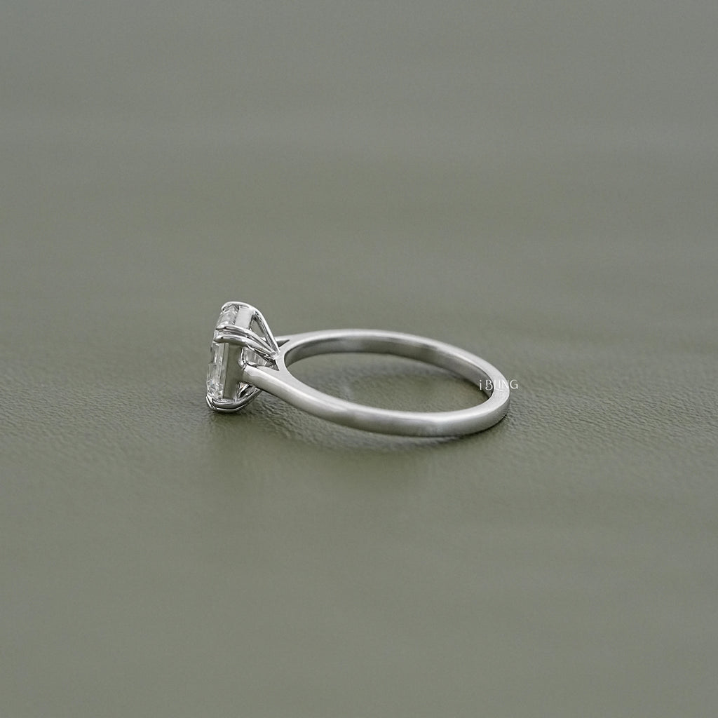 Asscher Lab Diamond Solitaire Engagement Ring
