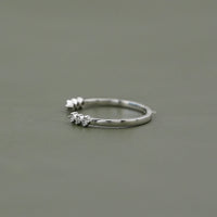 Round Diamond Open Cuff Wedding Ring