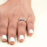 Square Radiant Lab Diamond Solitaire Engagement Ring