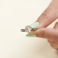 Old Mine Cushion Lab Diamond Solitaire Engagement Ring