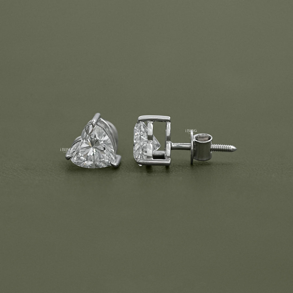 Heart Lab Grown Diamond Stud Earrings