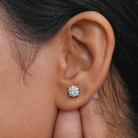Round Lab Diamond Stud Earrings