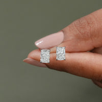 Radiant Lab Diamond Stud Earrings