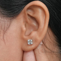 Asscher Lab Diamond Stud Earrings