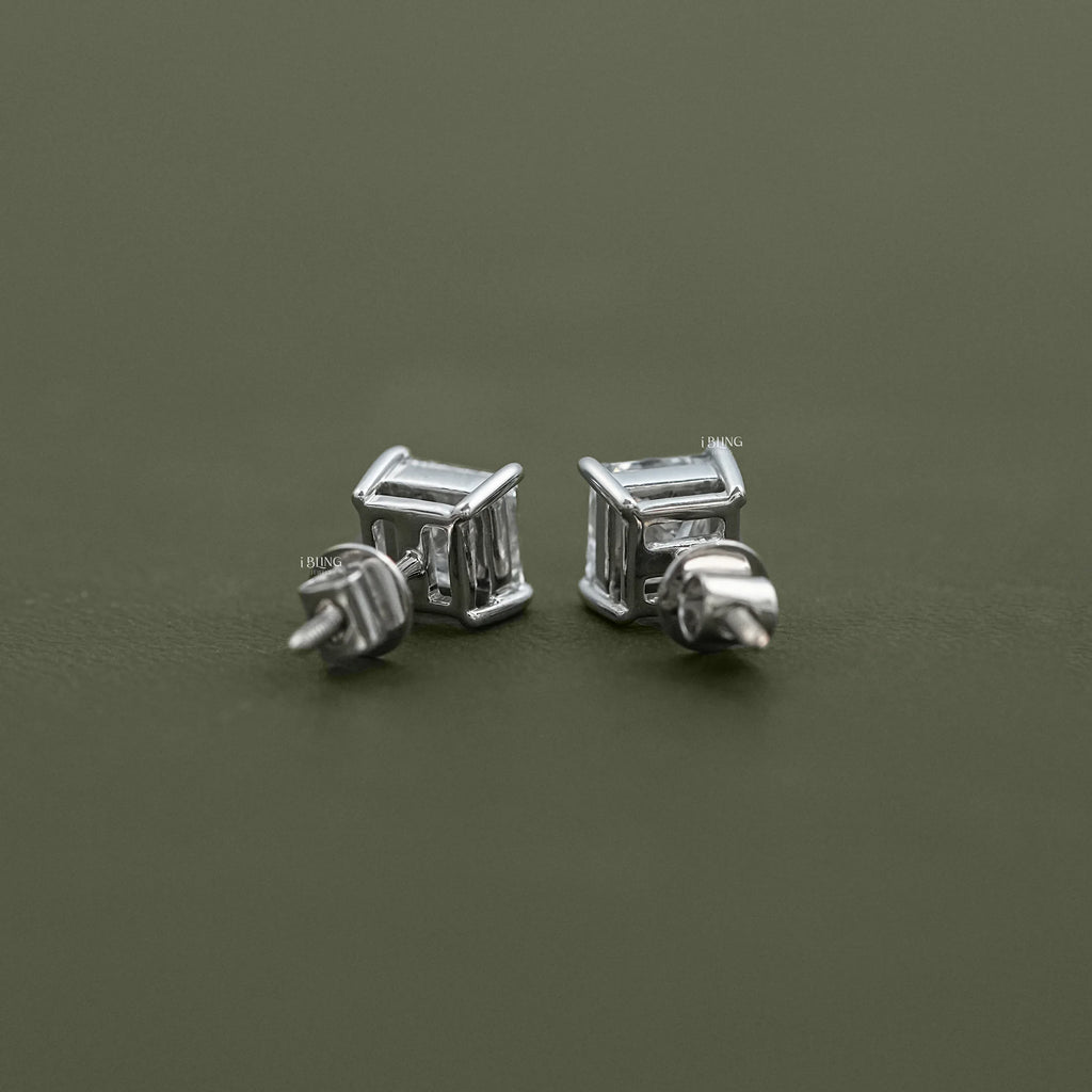 Lab Diamond Princess Stud Earrings