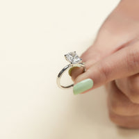 Elongated Cushion Lab Diamond Solitaire Engagement Ring