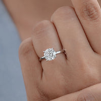 Round Lab Diamond Solitaire Engagement Ring