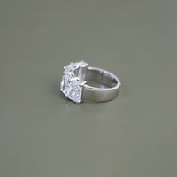 Five Stone Radiant Lab Diamond Wedding Band