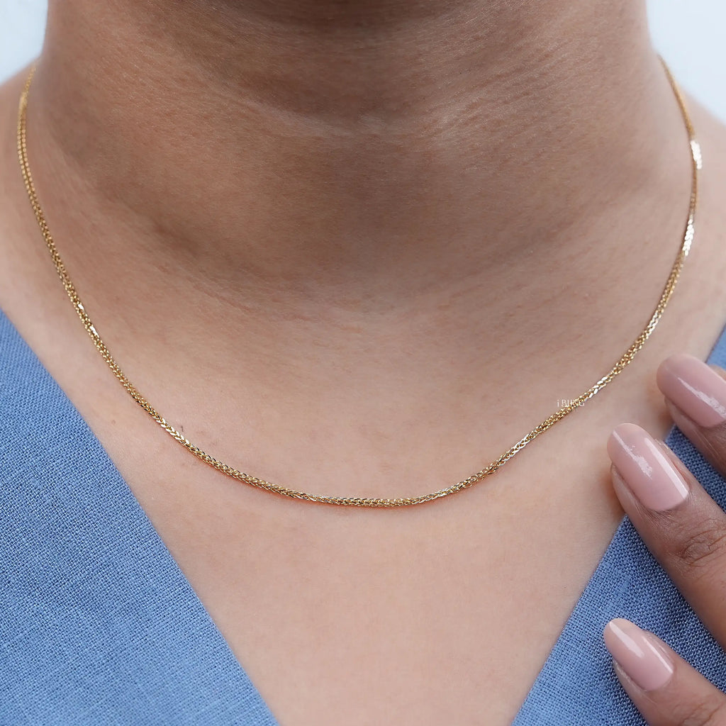 Yellow Gold Square Wheat Chain