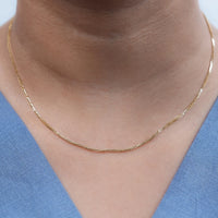Yellow Gold Square Wheat Chain