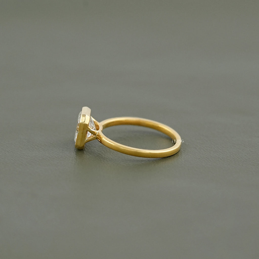 2 Carat Bezel Set Asscher Diamond Engagement Ring