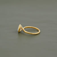 East West Cushion Cut Bezel Solitaire Engagement Ring