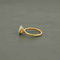 East West Cushion Cut Bezel Solitaire Engagement Ring
