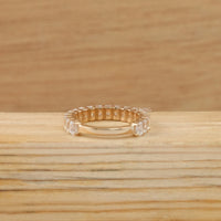 Emerald Cut Lab Diamond Wedding Band