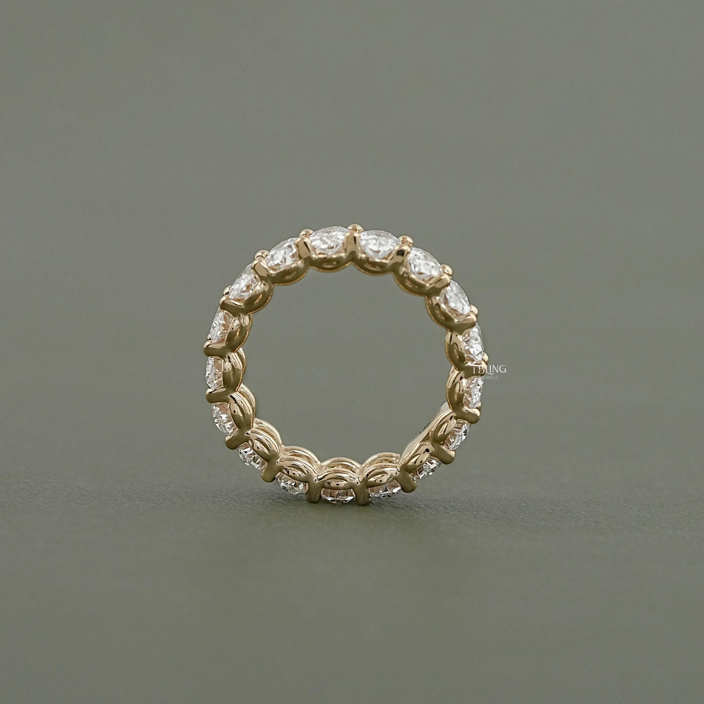 Oval Lab Diamond Eternity Wedding Band Full Eternity