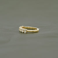 Oval Cut Lab Diamond Half Eternity Wedding Band