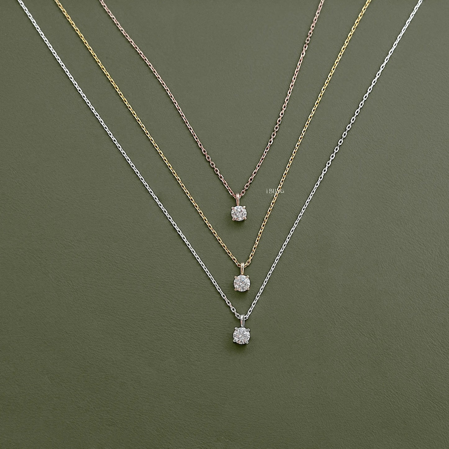 Round Lab Grown Diamond Solitaire Pendant