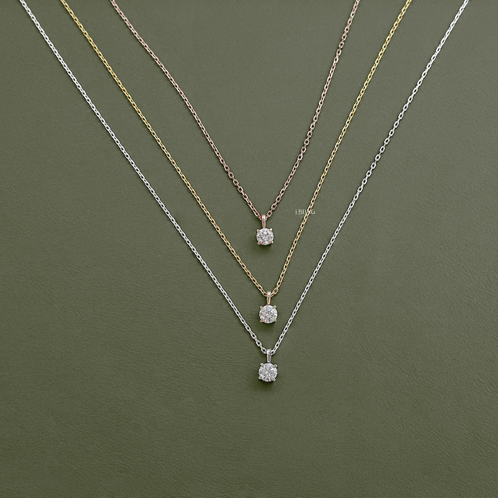 Round Lab Grown Diamond Solitaire Necklace