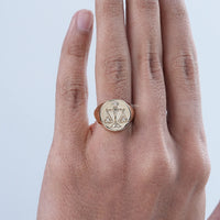 Round Cut Lab Diamond Libra Zodiac Unisex Ring