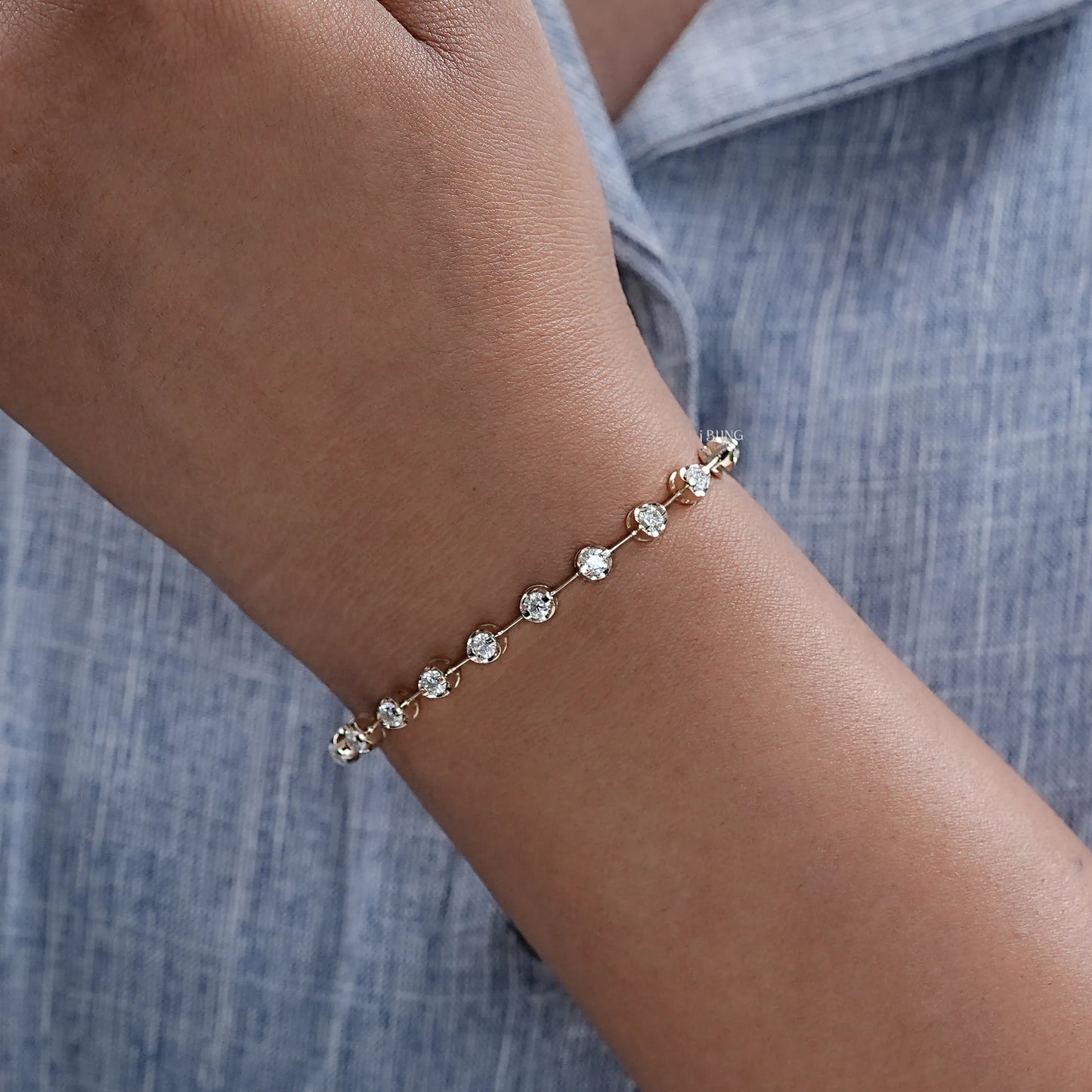 Round Moissanite Wedding Tennis Bracelet