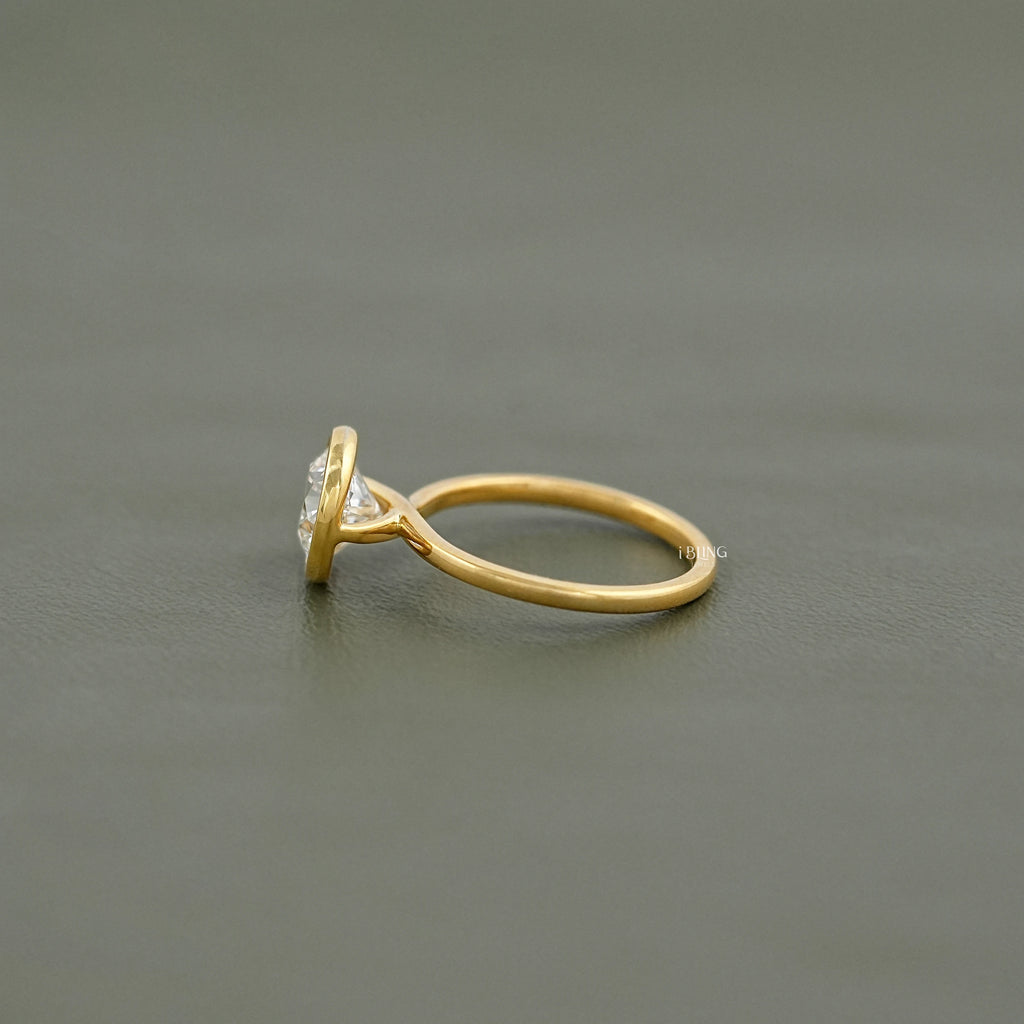 Bezel Set Round Lab Diamond Engagement Ring