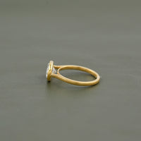 East West Oval Lab Diamond Bezel Set Engagement Ring