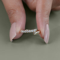 Round Cut Lab Diamond Bypass Wedding Band