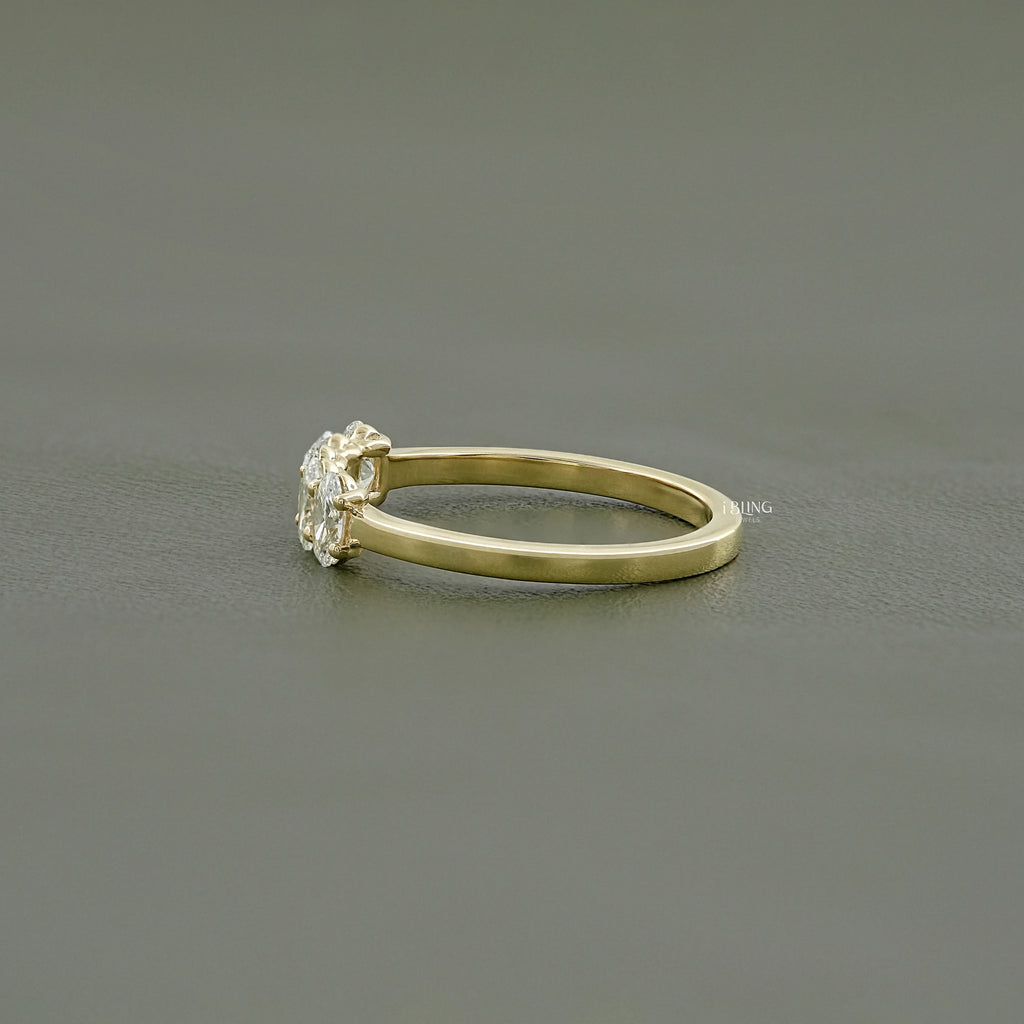 Oval Cut Lab Diamond Five Stone Wedding Band