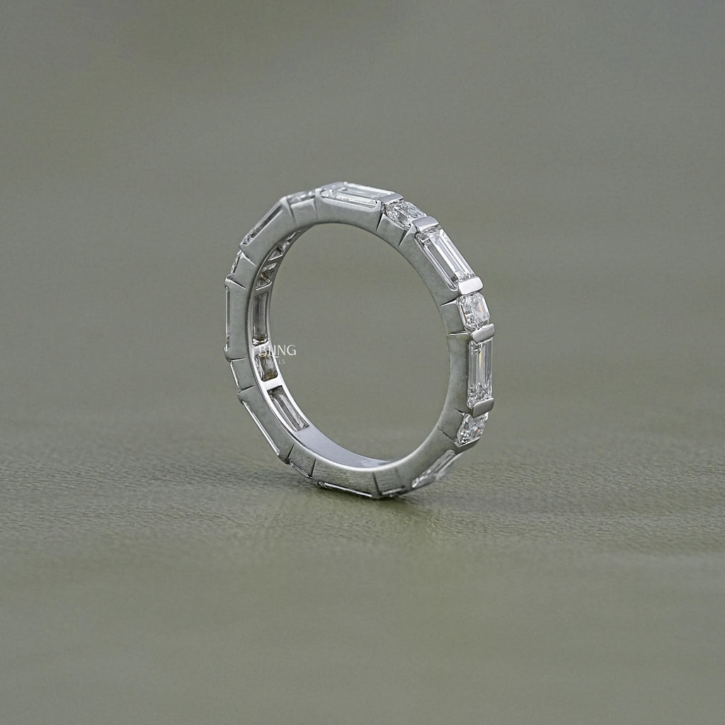 East West Baguette Diamond Tension Set Eternity Band