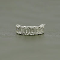 Emerald Lab Diamond Half Eternity Wedding Band