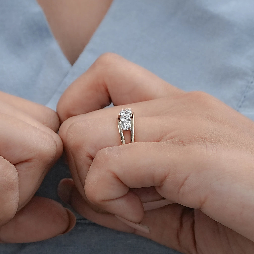 Round Five Stone Channel Set Diamond Wedding Band