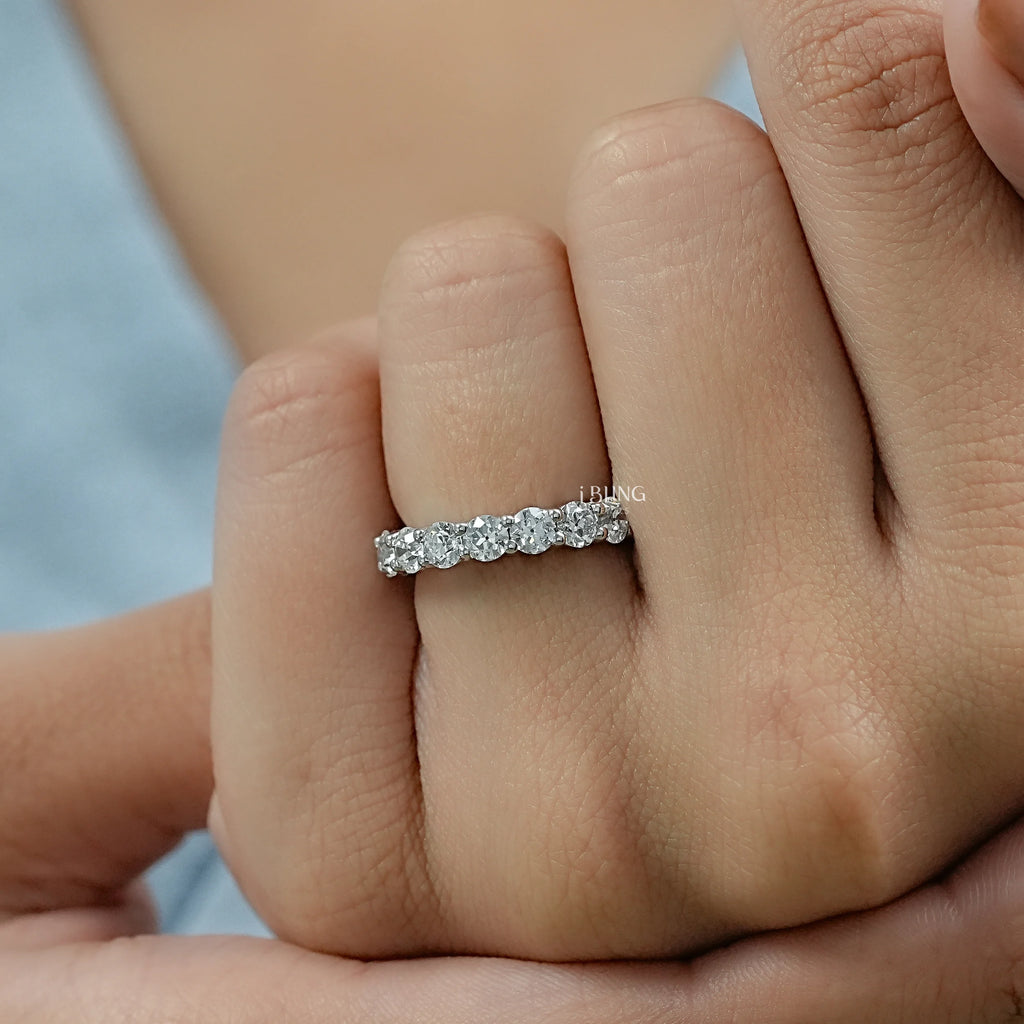 Round Lab Grown Diamond Eternity Wedding Band