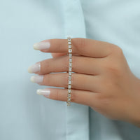 Bezel Set Radiant Cut Lab Diamond Tennis Bracelet