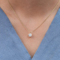 Round Lab Diamond Solitaire Necklace