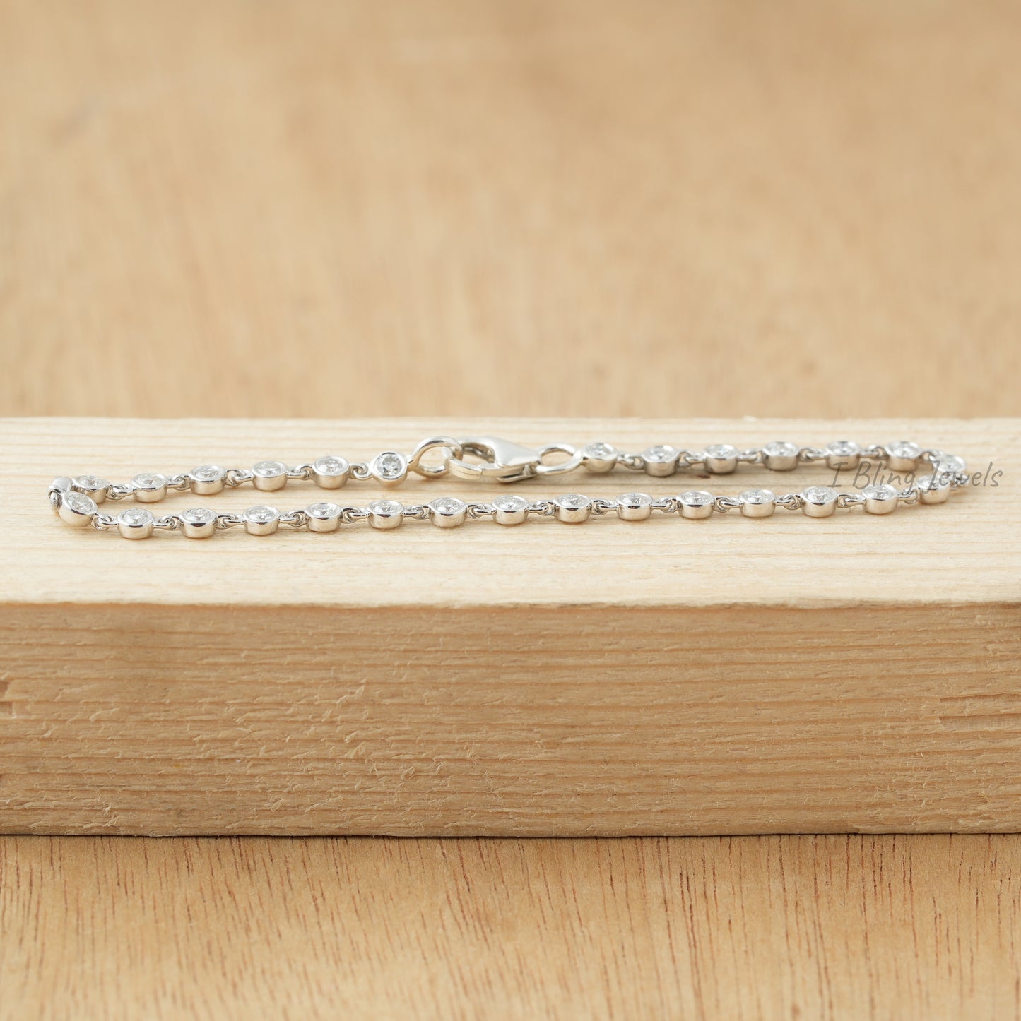 2.00 MM Round Moissanite Bezel Set Bracelet