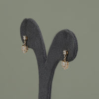 Round Cut Lab Diamond Cluster Drop Earrings